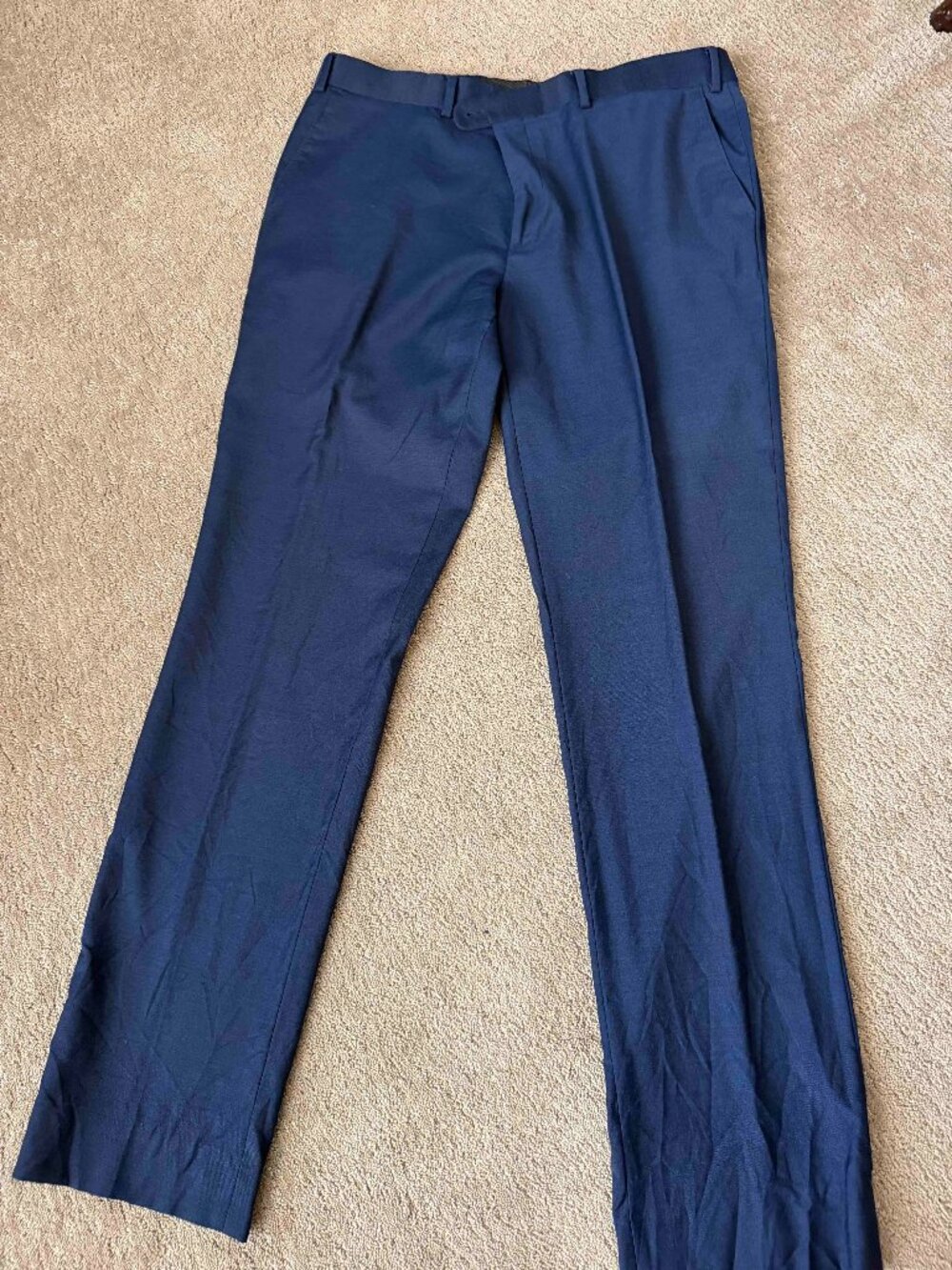 Bensol Luxury Wool-Blend Flat-Front Dress Trousers